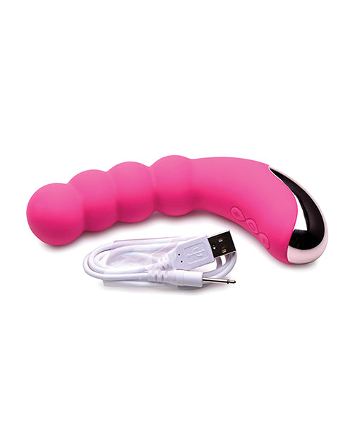 GOSSIP SILICONE BEADED G-SPOT RECHARGEABLE VIBRATOR MAGENTA