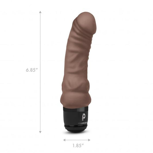 POWERCOCKS 6IN VIBRATOR DARK BROWN