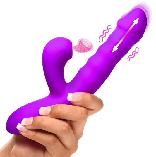 THRUSTING & SUCKING RABBIT VIBRATOR PURPLE