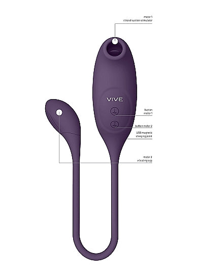 VIVE QUINO AIR WAVE/VIBRATING EGG VIBRATOR PURPLE